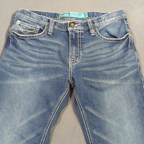 Rock & Roll Jeans Men's 33x32 Fits 33x30 Blue Revolver Straight - Picture 5 of 12